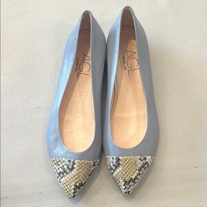 AGL Gray and Tan Flats Classic Loafers